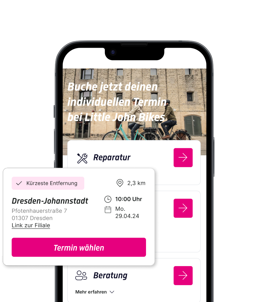 Times and More: mobile Terminbuchung von Little John Bikes